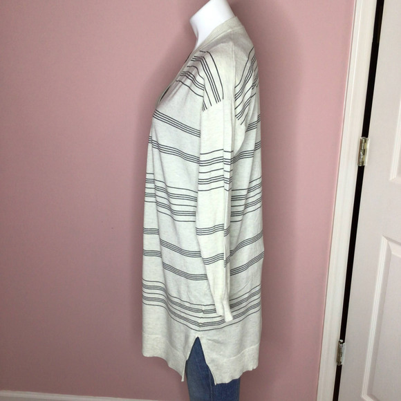 Heartloom Isme Cardigan Sweater Duster Cream w/ Black Stripes M - Picture 7 of 7
